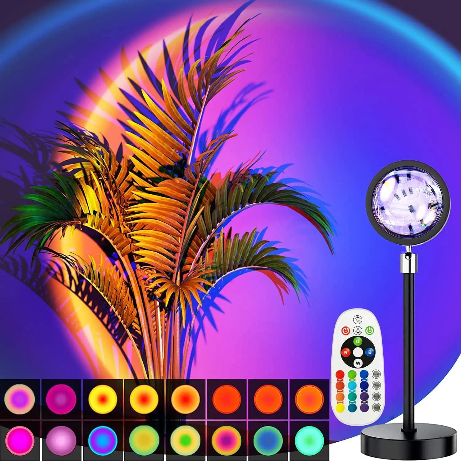 Smart Bluetooth USB Lamp for Sunset Projector Control app Night light Atmospheric projection for home bedroom background decoration