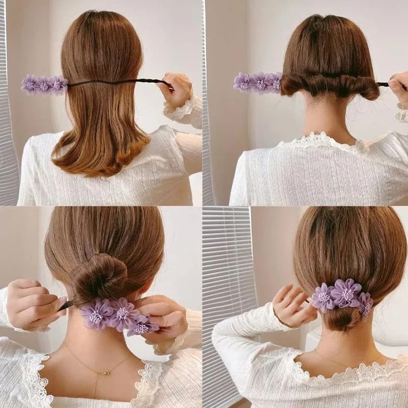 Elegant hair clips with shell beads, for bow hairstyles, braided hair accessory, vintage tools for women flower-shaped tea hairstyles, hair elastics