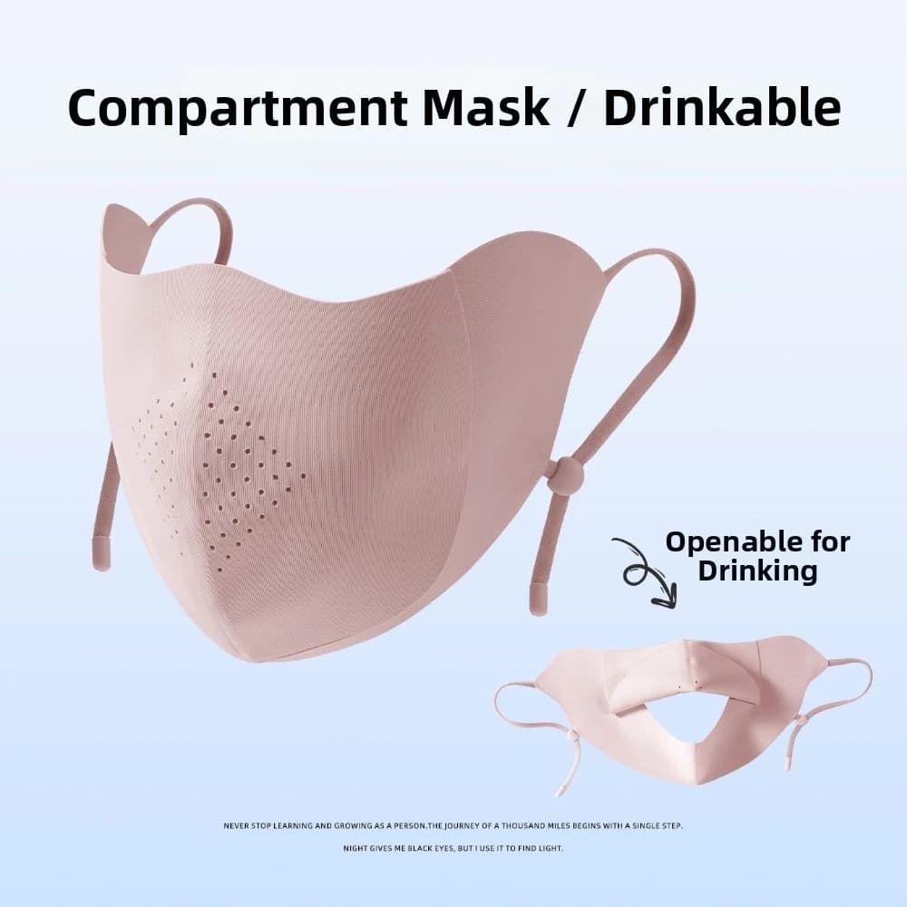 Nuova Maschera Leggera Anti-UV Lavabile, Protezione Viso Traspirante in Seta Ghiaccio per lo Shopping