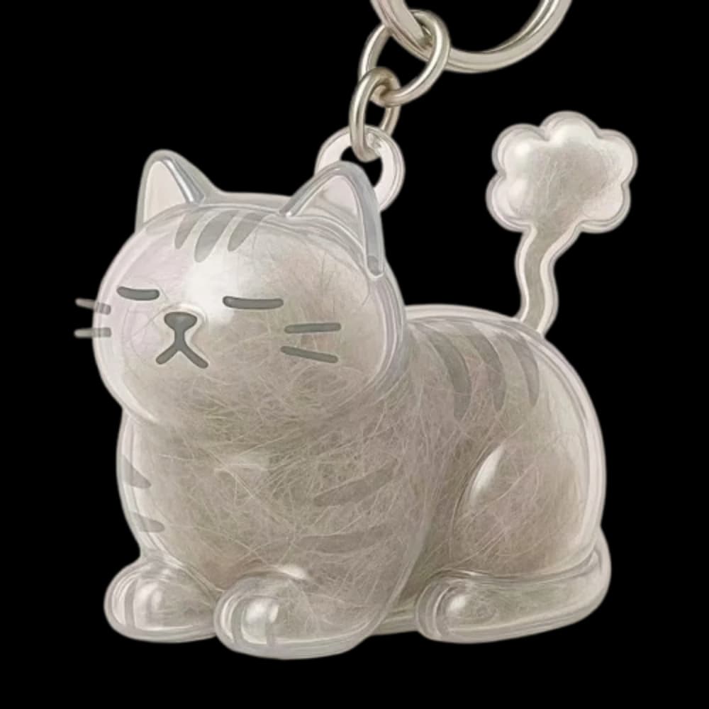 Cartoon Dog Shape Dog Hair Storage Box Hair Grooming DIY Handmade Pet Hair Keychain Transparent Keyring Puppy Pendants Backpack