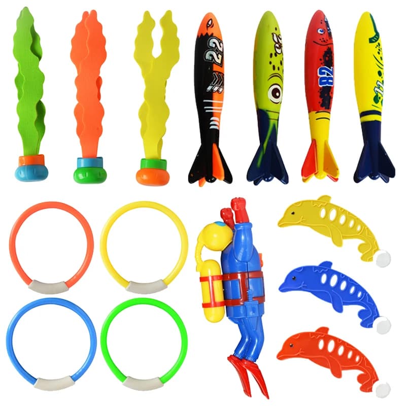 Summer Dive Toys Plastic Children Swimming Pool Water Games Water Torpedo Water Grass Diving Man Ring TMZ