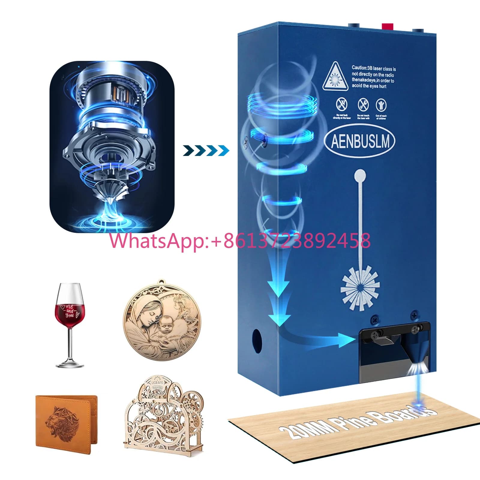 20W Built-in air blowing pump For CNC Engraver Wood Cutting DIY Laser Tools 450nm Head Laser module