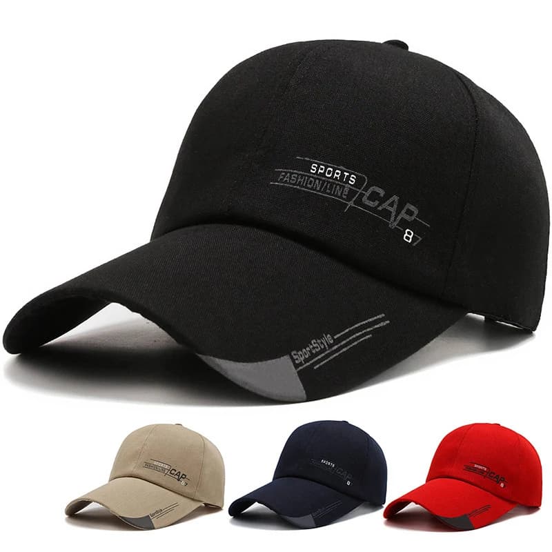 Cappello da uomo moda tela stampata berretto da Baseball a tesa lunga semplice berretto con lingua d'anatra cappello con protezione solare per sport all'aria aperta