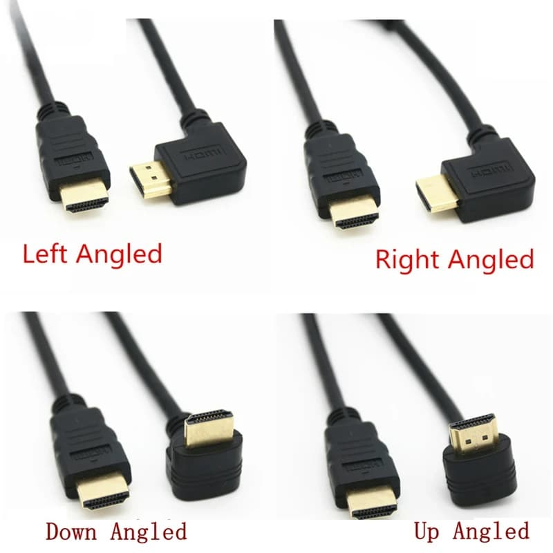 Male HD extension cable to HDMI compatible A male downward right upper male extension cable 90 degree male angle cable HD 1.4v 50CM 1.5M