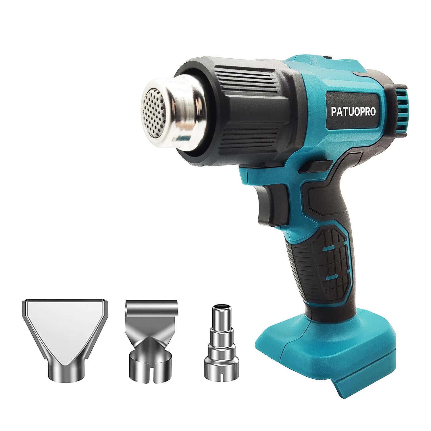 Pistola termica Pistola ad aria calda senza fili Pistola termica elettrica portatile industriale Temperature regolabili Batteria Makita 18V (senza batteria)