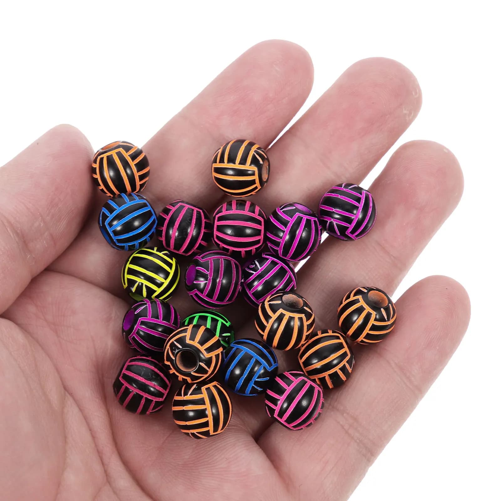 100 Perline da Pallavolo in Acrilico per Fai da Te, Accessori per Gioielli Sportivi, per Creazione di Braccialetti e Collane, Perline Sciolte, Ciondoli, Forniture per Artigianato