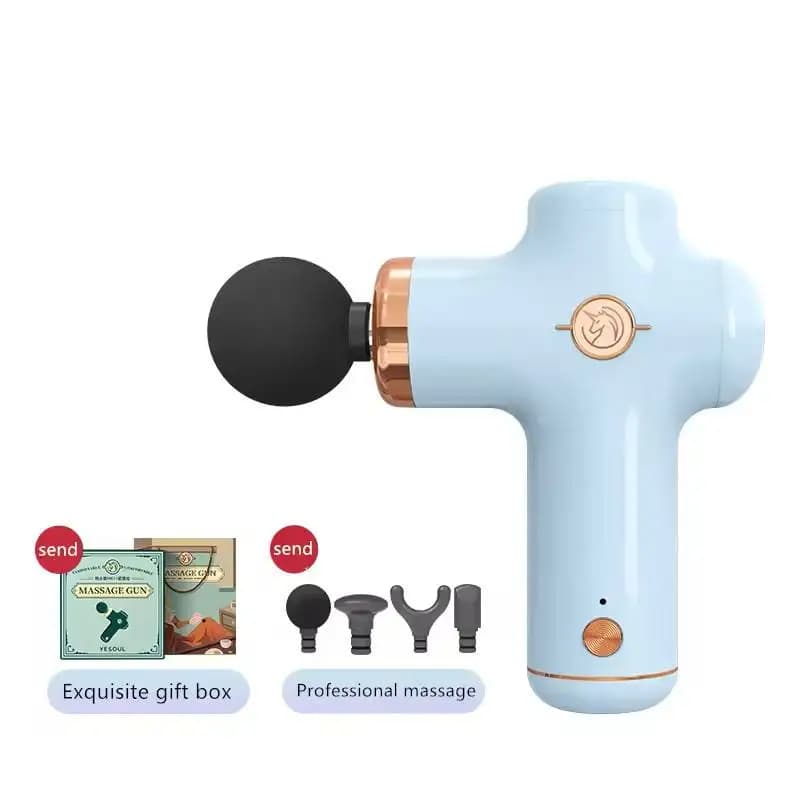 Handheld Mini Massage Gun With 4 Massage Heads USB Rechargeable Body Muscle Relaxation Small Portable Design