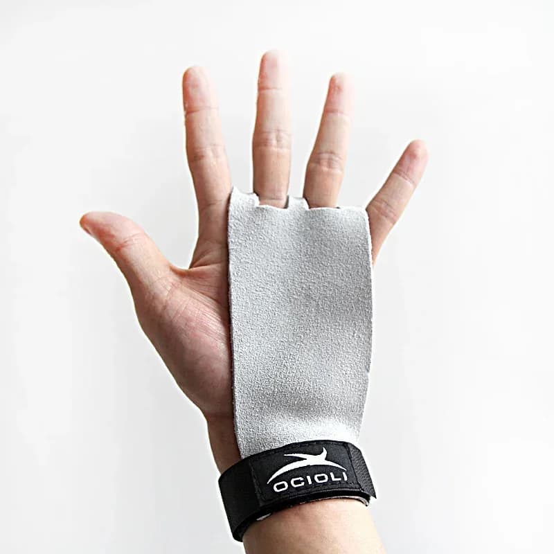 1 pair of synthetic leather handles Crossfit Gymnastics Guard Palm Protections Pull Up Horizontal bar Weight lift Gym Gloves