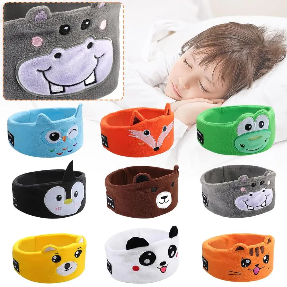 Cuffie Bluetooth per bambini Maschera per dormire Lettore musicale stereo Bluetooth 5.0 Supporto vivavoce Fascia per musica morbida per bambini Gif M5P4