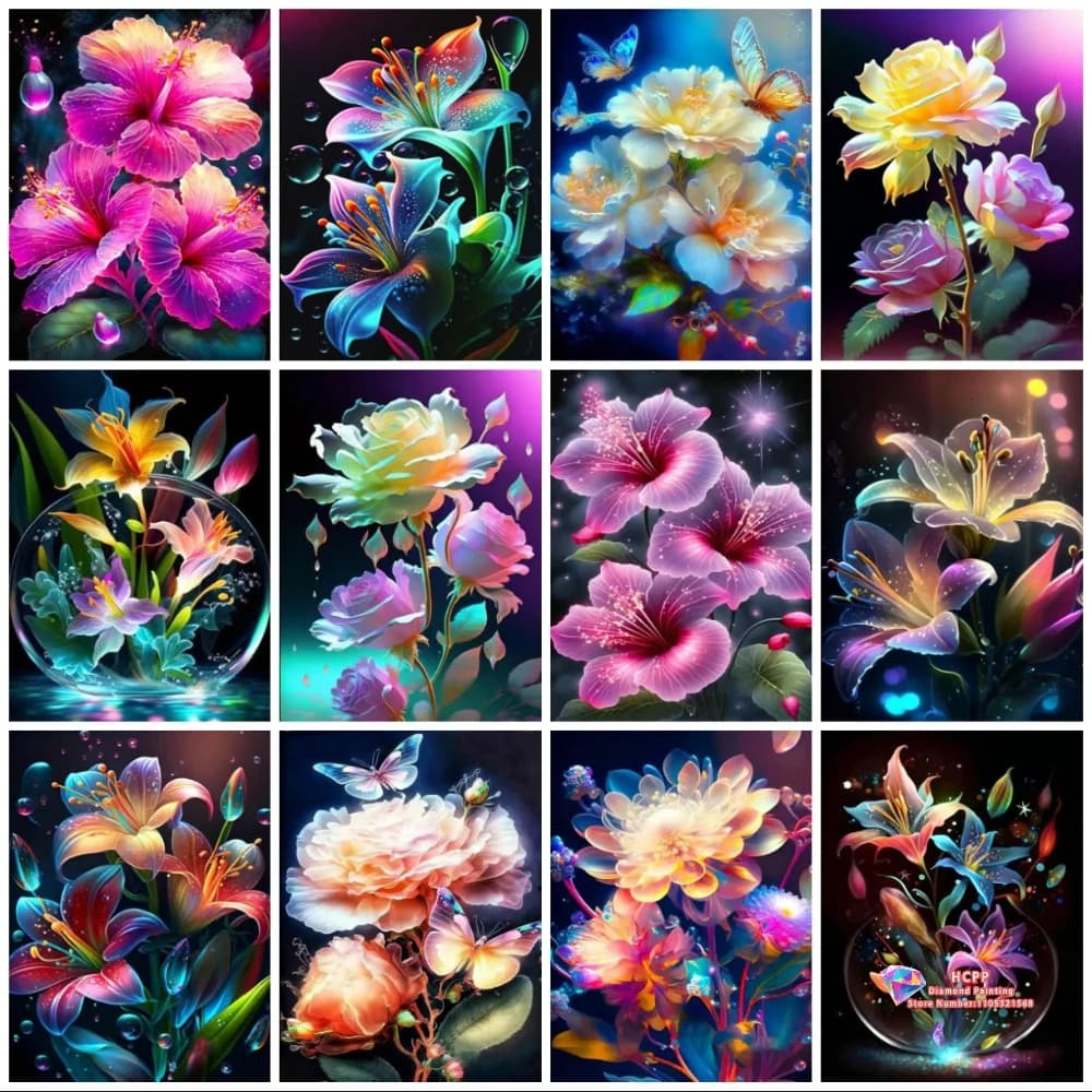 Kit Pittura Diamante Fiore Giglio, Diamanti Quadrati e Rotondi 5D, Mosaico Fai da Te, Arte Artigianale, Regalo Squisito per Adulti, Decorazione Casa