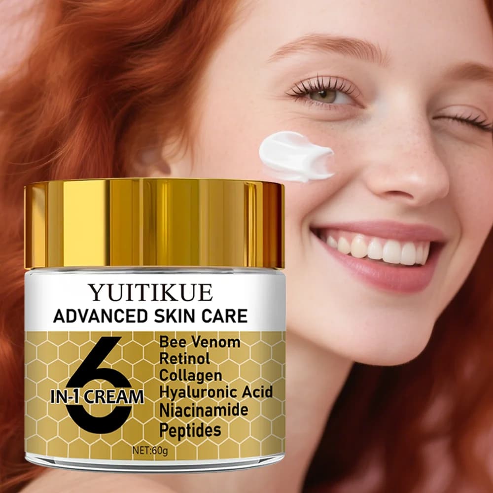 YUITIKUE Crema Idratante 6-in-1, con Veleno d'Api, Retinolo, Collagene e Niacinamide, Rassodante e Rinforzante per Viso e Collo