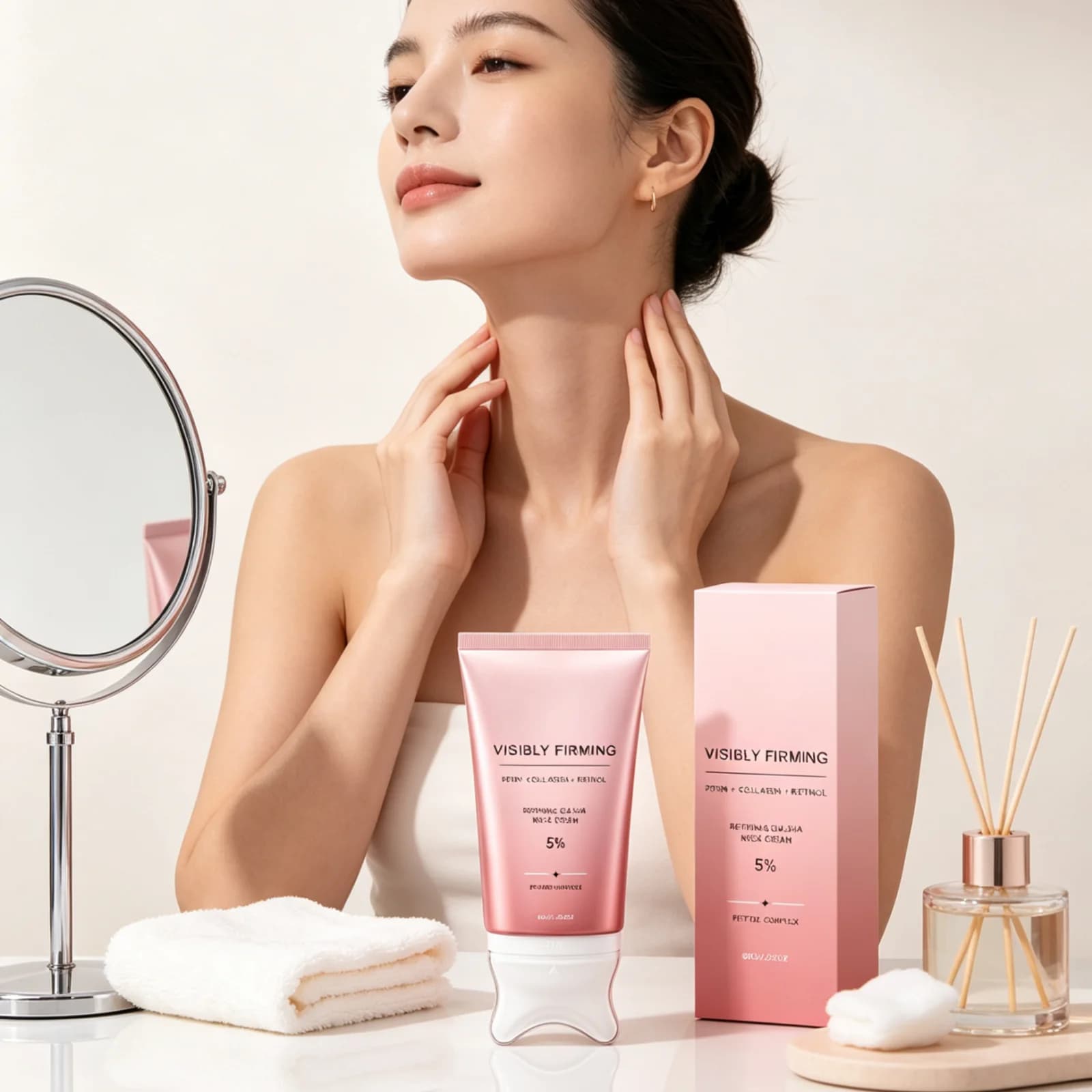 PDRN Neck Cream Gua Sha Massager Deep Hydration Face and Neck Care Smooth Skin Elasticity Increased Retinol Collagen Neck Cream