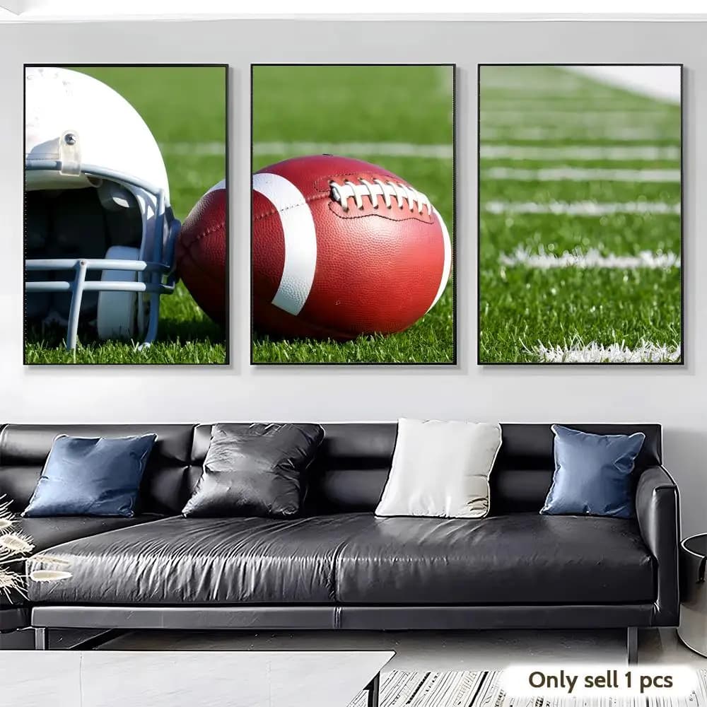 Rugby Football Helmet Exercise Painting Calligraphy Canvas Poster Wall Art Interior Hallway Home Decoration Holiday Gifts