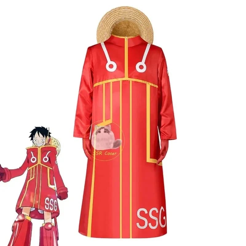 Premium Outfit Anime Monkey D Cosplay Egghead Island Costume Luffy 163 Robe Cloak Jacket Coat Hat Outf