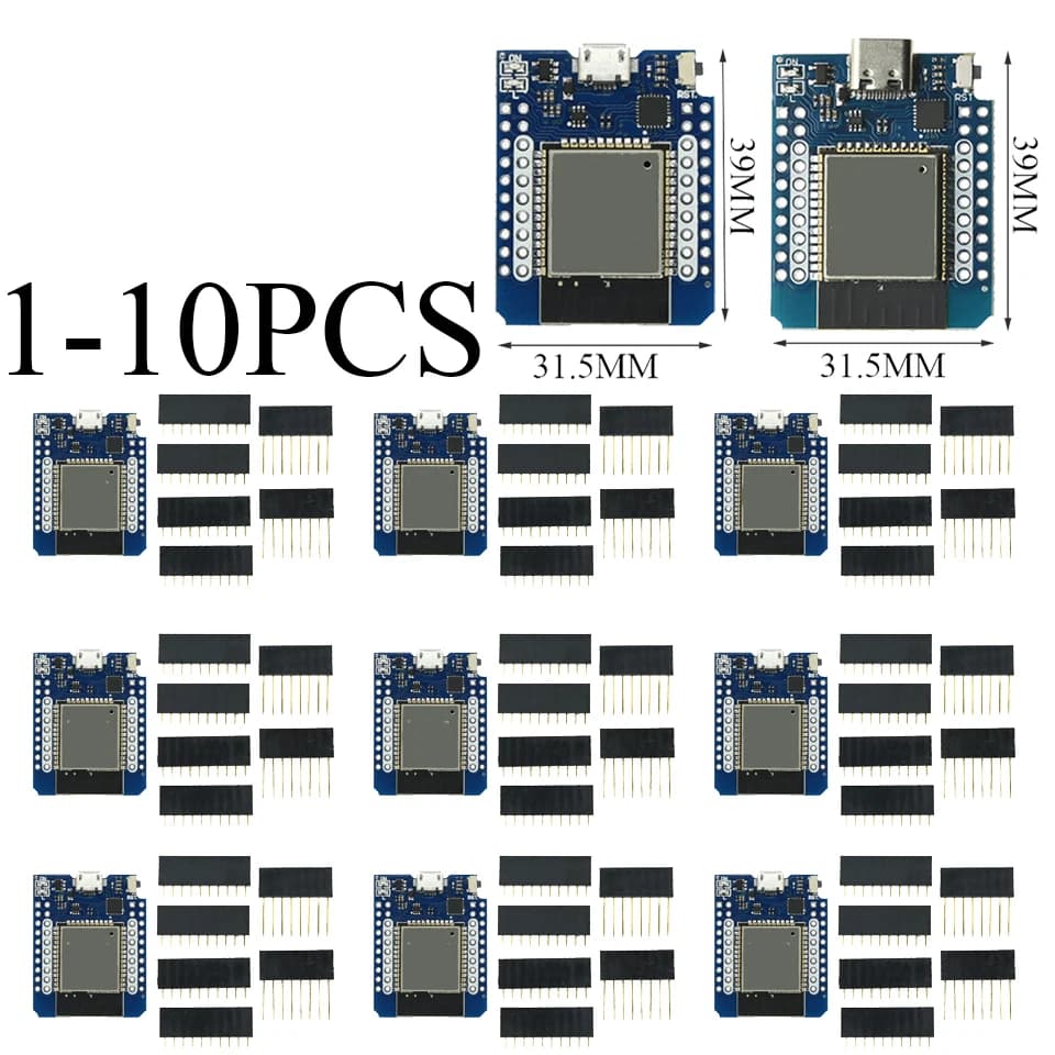 1-10PCS Wemos D1 MINI ESP8266 ESP32 ESP-32S WIFI Bluetooth-compatible CP2104 CH9102 Development card module for Arduino