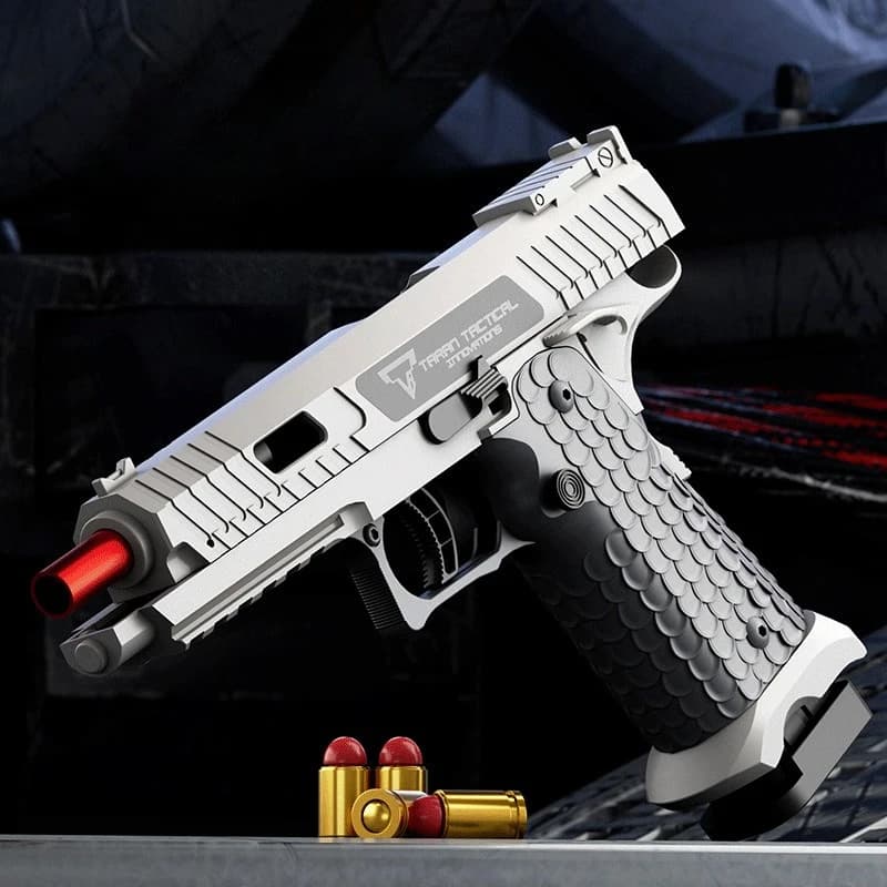 Csnoobs 2011 Tiro Continuo Pistola Giocattolo Lancio Borsette Pistola Ravanello Pistola Vuota Appeso Gioco All'aperto Revolver Regalo Di Compleanno