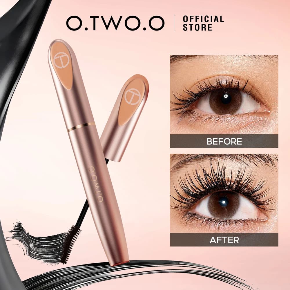 O.TWO.O Mascara 3D Black for Volume and Extension, Effetto Infoltente e Incurvante, Drying Fast, Resistant to sweat, Make Eyes