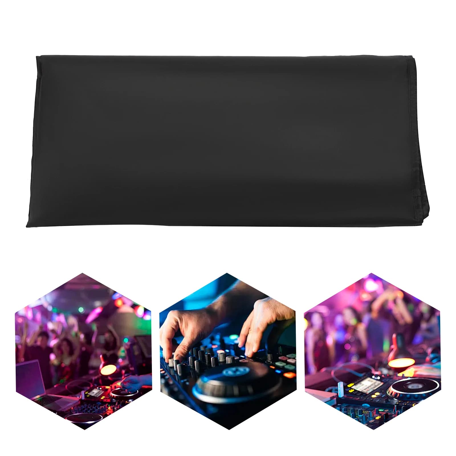 Portable DJ Facade Scrim – Heavy-Duty Oxford Cloth DJ Booth Cover, Protects Equipment From Dust & Sun, Conceals Setup & Tracklist, Lightweight 2.65 Lbs with Secure Straps, for Concerts & Festivals