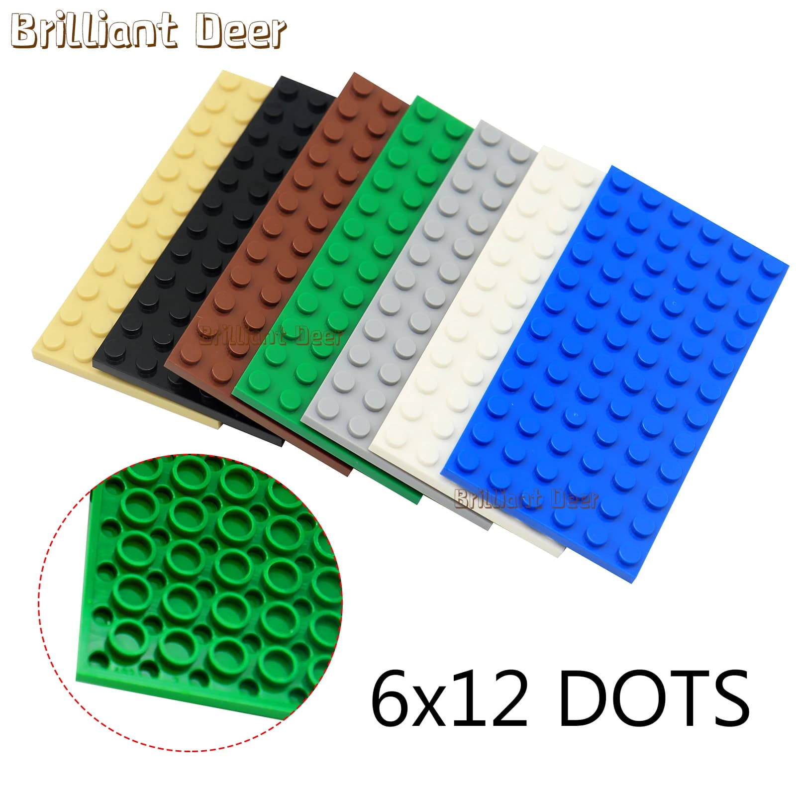 10 pcs 6 x12 points classic Base plate MOC DIY City Figures Building blocks brick parts compatible with 3028 children's toys gift