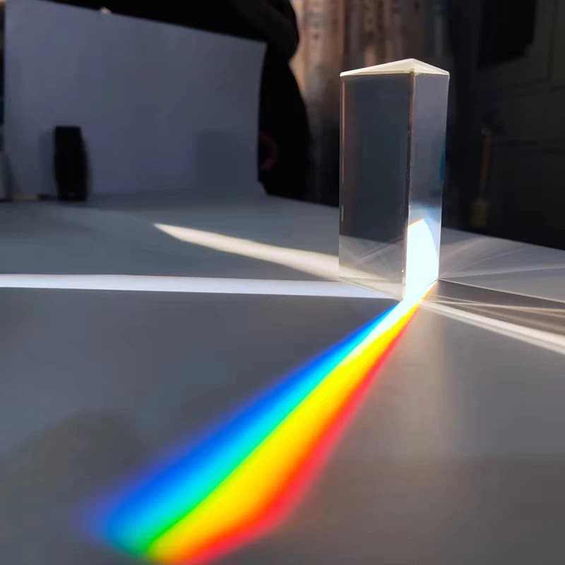 Prisma Triangolare ad Angolo Retto per Rifrazione Ottica, Strumento per Fotografia, Attrezzatura per Esperimenti di Fisica Ottica, Regalo