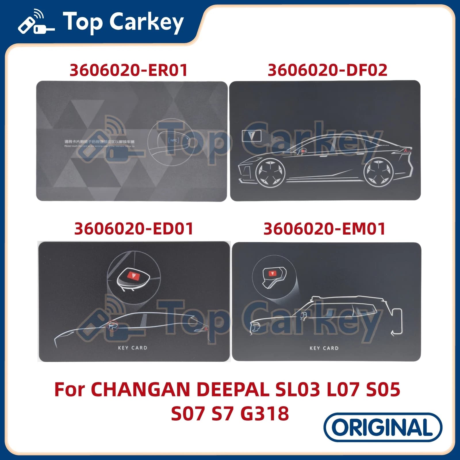 TopCarkey Originale OEM Digitale NFC Chiave Della Carta 3606020-DF02/ER01/EM01/ED01 per CHANGAN DEEPAL SL03 L07 S05 S07 S7 G318