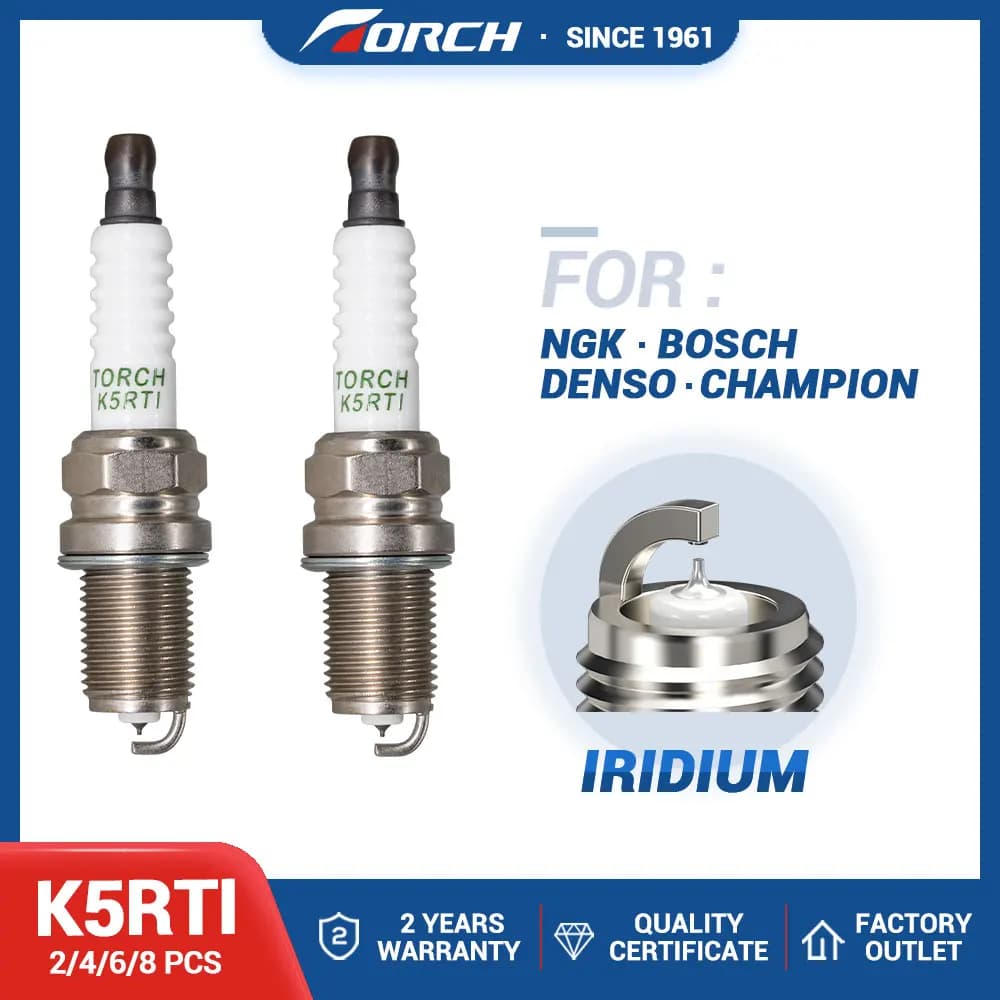 2-8PCS Candle Replace for BKR5EIX BKR5EGP FR5EI BKR5E BKR5EVX BKR5EZ FR5CP Denso K16PSR-B8 PK16TT Iridium Spark Plug Torch K5RTI