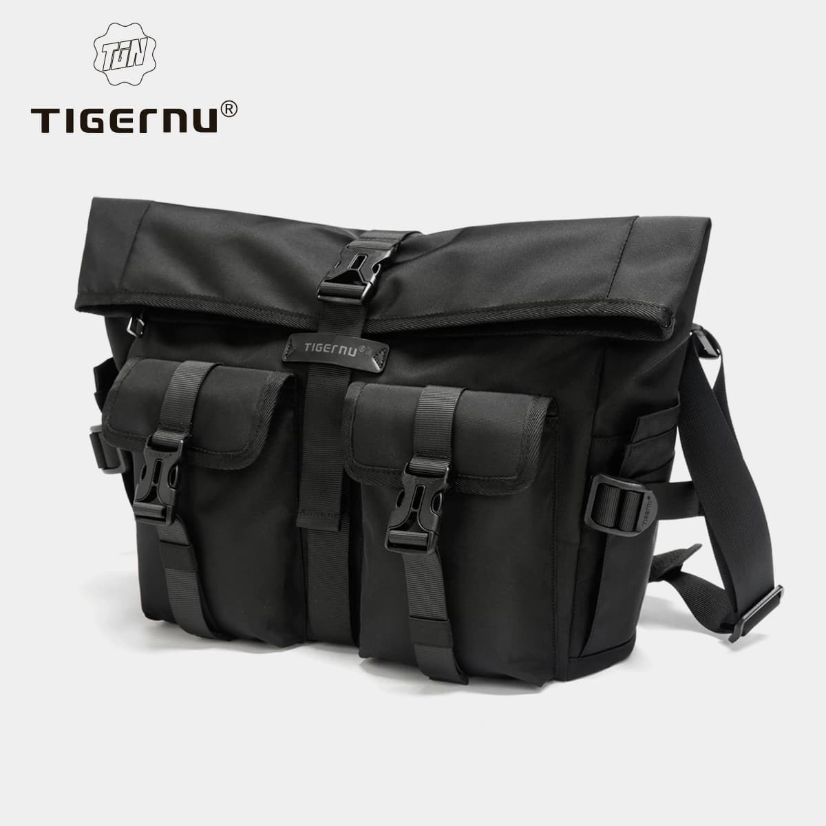 Tigernu Borse a tracolla moda Borse a tracolla maschili Borsa per laptop da 13,3 pollici Borse a tracolla da esterno per uomo Borse da ciclismo Ragazzi Messenger