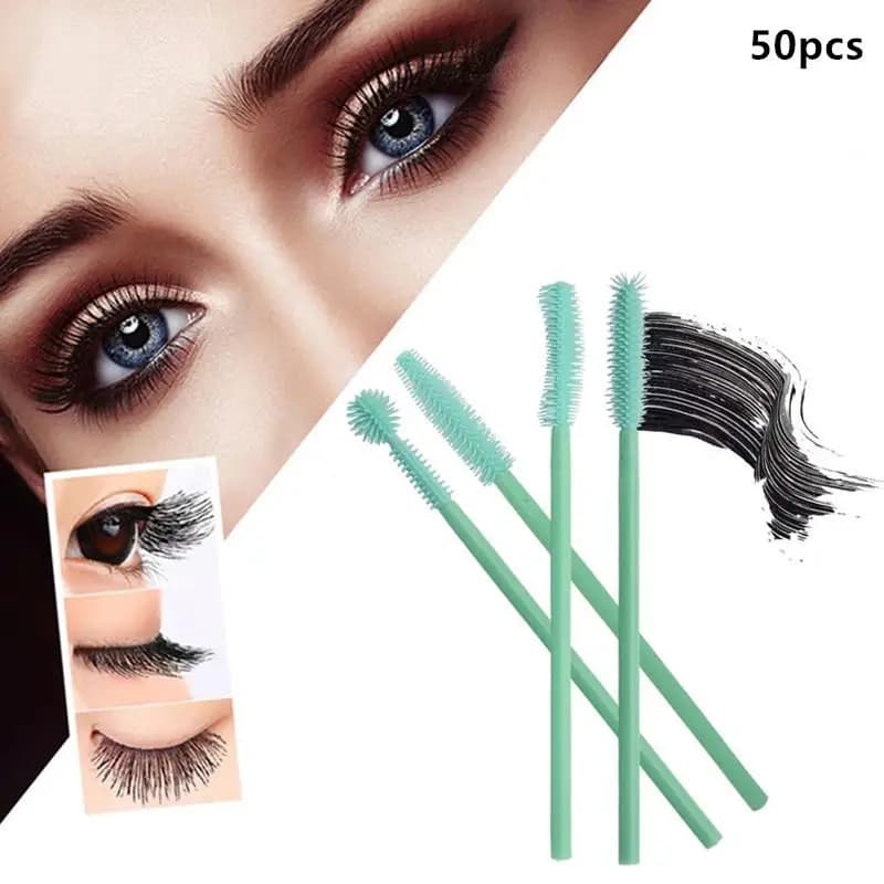 50Pcs Lint Free Disposable Mascara Wands Eyelash Brushes Lash Applicators for Professional Makeup Artists Salon