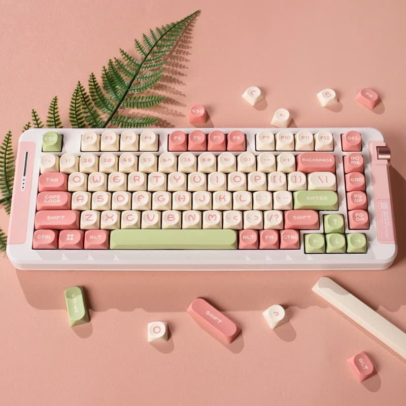 MOA Copritasti 130 tasti PBT Double Shot Rosa Verde Marrone per 64 68 75 84 96 980 100 Tastiera meccanica Ragazza regalo AULA F75 Ajazz