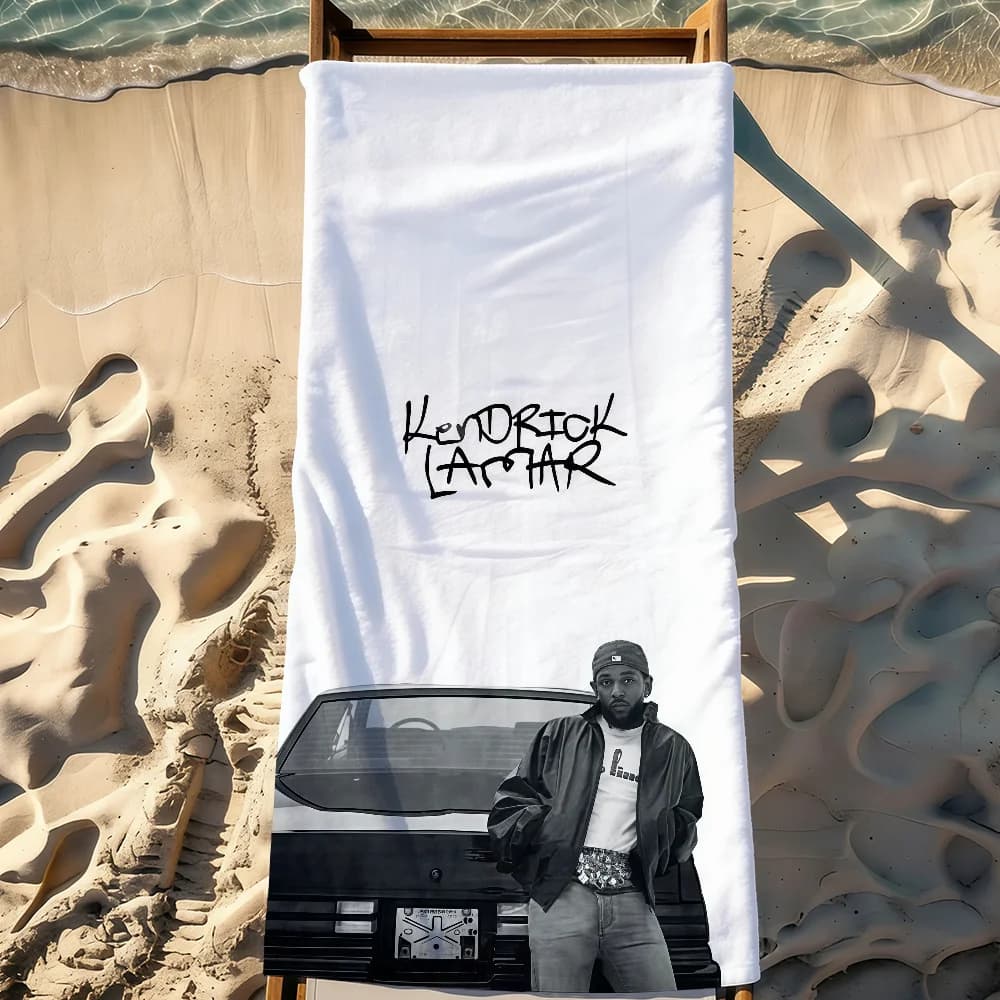 Asciugamano da spiaggia grande, morbido e leggero, antiscivolo, per viaggi e campeggio, rapido asciugamento, sportivo, del rapper K-Kendrick L-Lamar