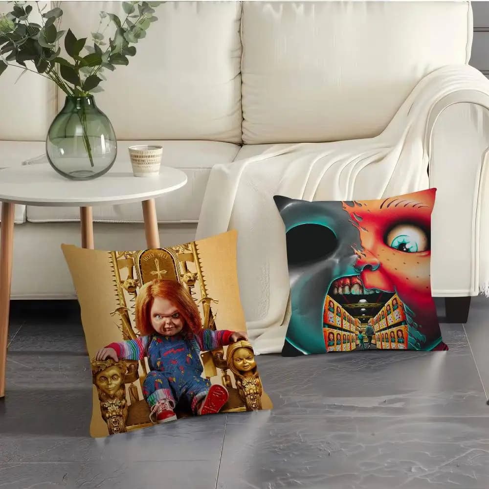 Cuscino Classico del Film Horror Chucky, Cuscino Anime, Copricuscino per Divano e Letto, Fodera per Cuscino alla Moda