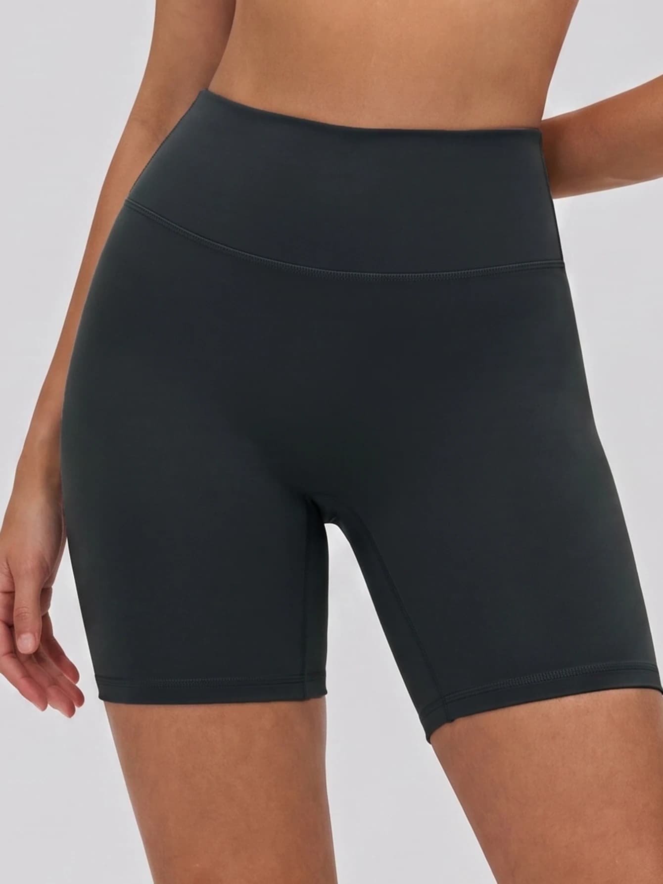 Women High Waist Yoga Biker Shorts Cool Feeling Nude Fit 3'' Workout Shorts Seamless Crotch No‑Roll Sports Cycling Shorts For Gy