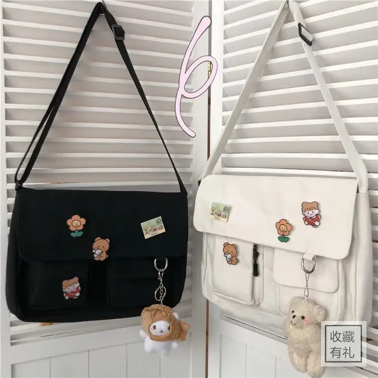 Borsa a tracolla semplice da donna Borsa a tracolla casual Borse da donna Borsa a tracolla Borsa per ragazze Borse da scuola incrociate in tela stampata dolce