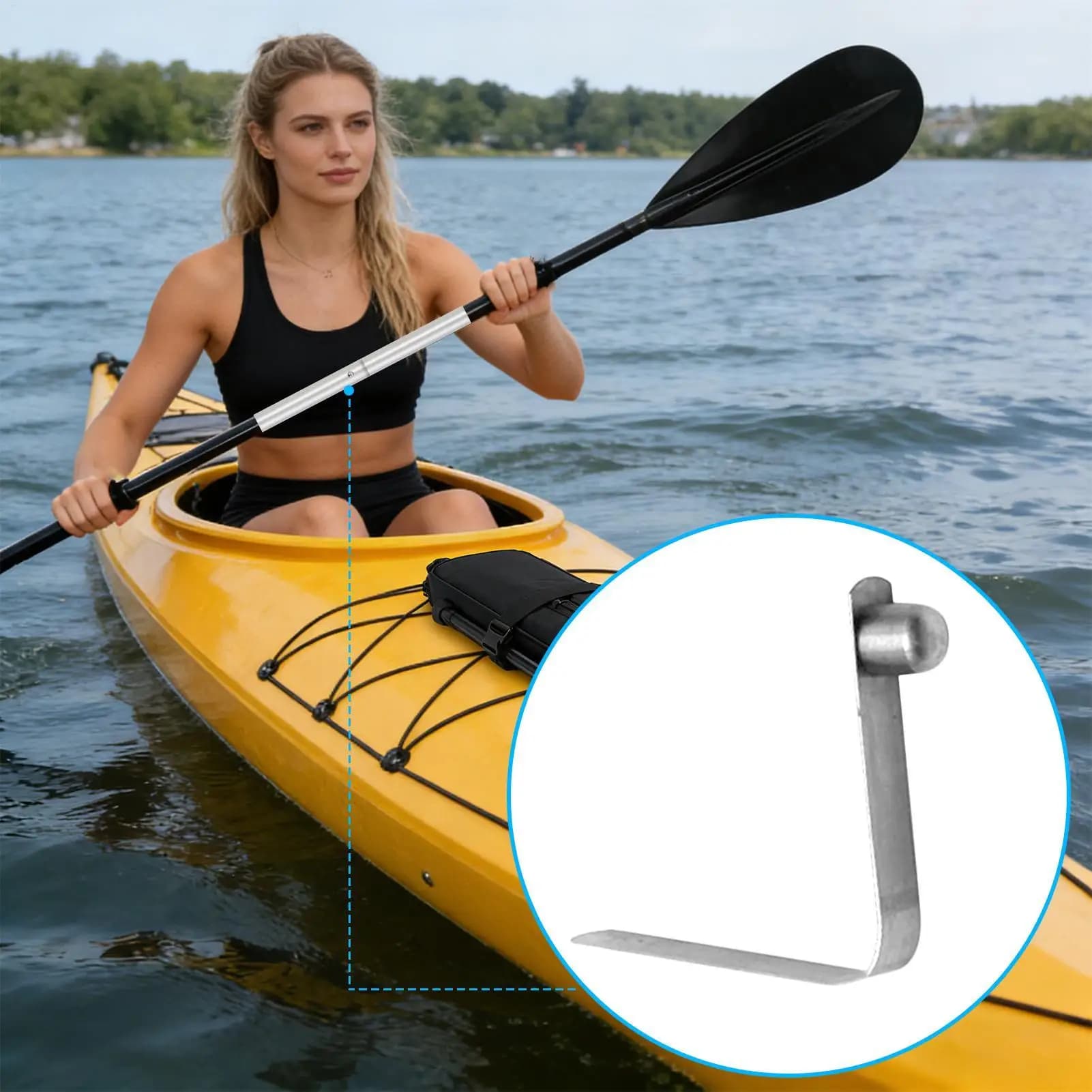 Clip per Pagaie 5 Pezzi a Forma di V, Morsetto per Pagaie da Kayak, Clip per Tenda da Campeggio, Tettuccio Esterno, Tendalino, Tubo per Barca
