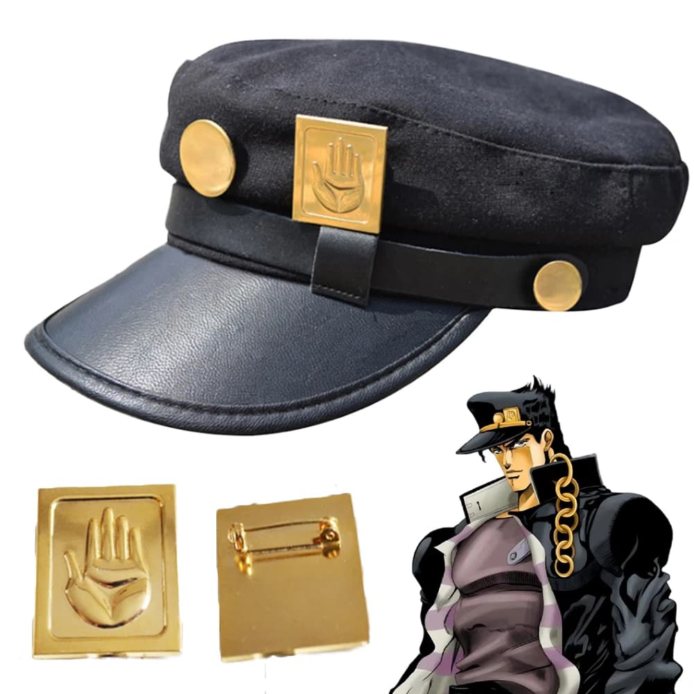 Fantasy Bizarre Adventure by JoJo Jotaro Kujo Cosplay Beret Hat Anime Costume Halloween Men Adults Role Game Fantasy Prop