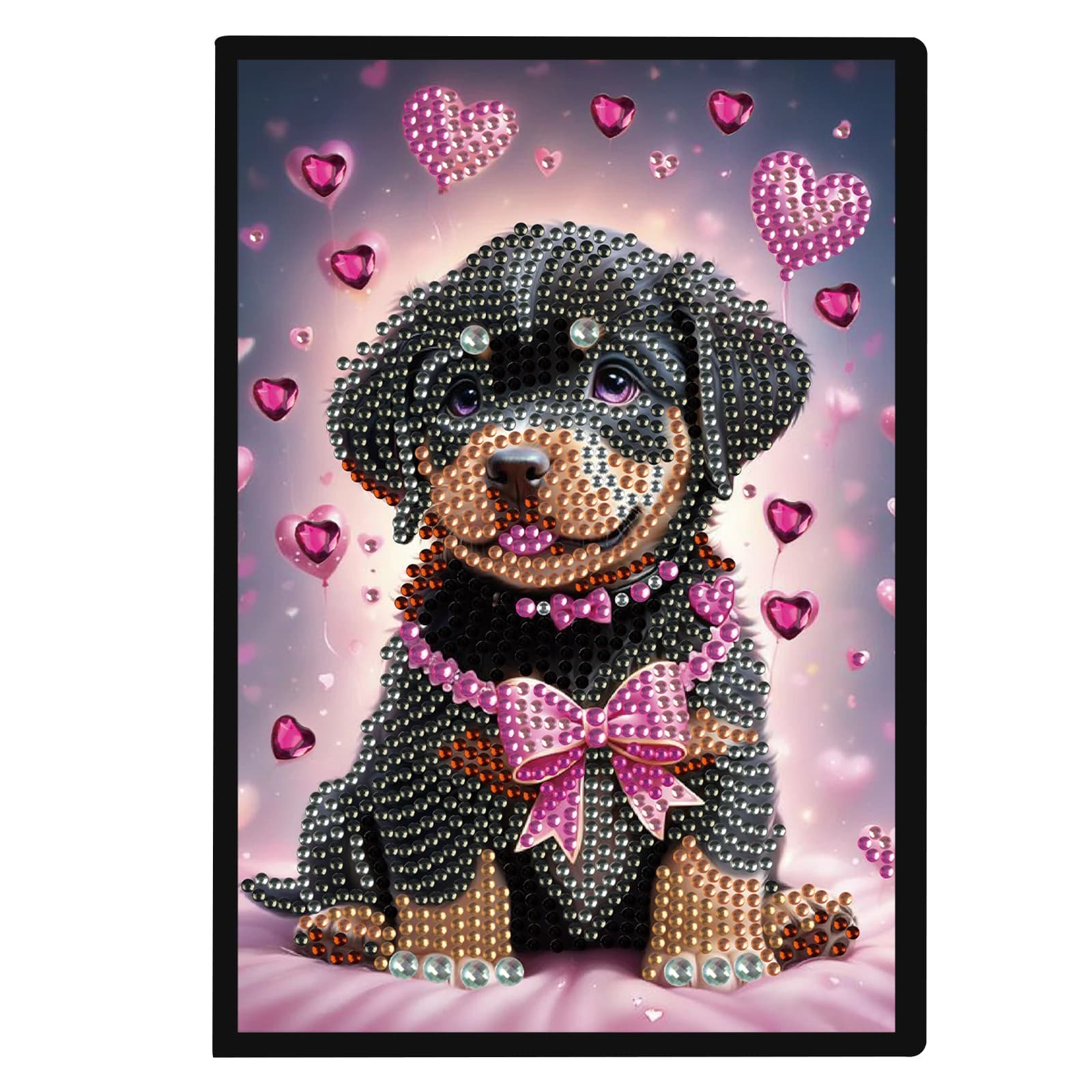 5D DIY Special Shape Diamond Art Painting A5 Notebook Sketchbook, Rhinestone Art Hand Craft Kit Office Product (Cute Dog)