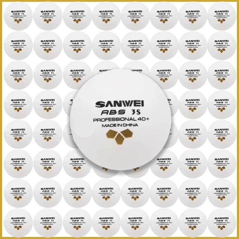SANWEI 3 Star 40+ Palline da ping pong ABS Nuovo materiale Palline da ping pong cucite Professionali 50/100PCS Palline da ping pong Club Training