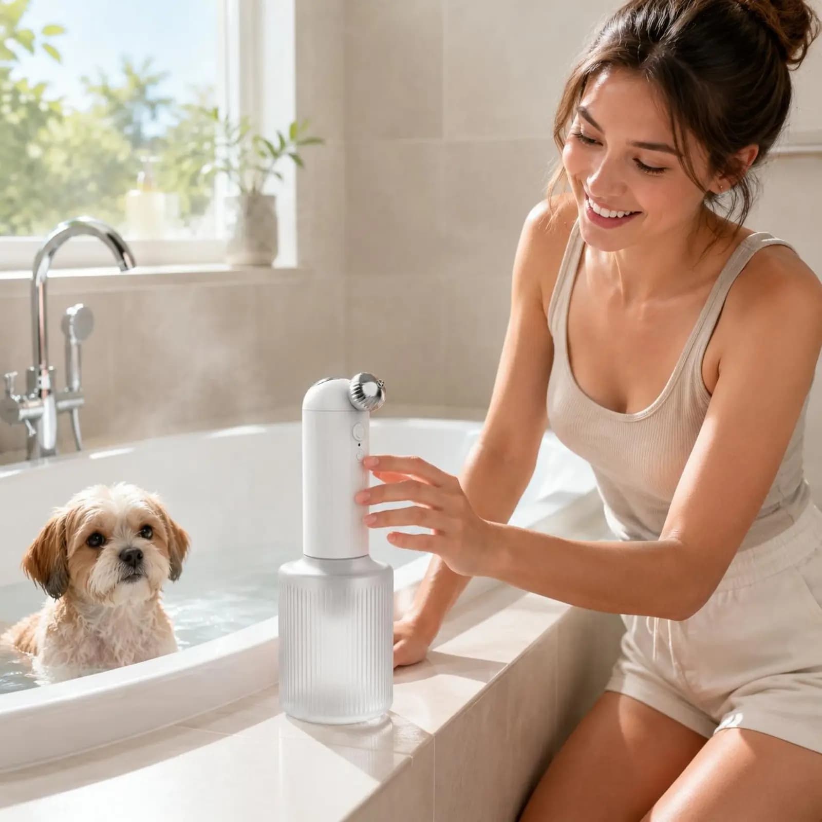 Electric Pet Shampoo Foamer Automatic Electric Dog Shampoo Sprayer Pet Bath Foam Rechargeable Large Capacity for Grooming
