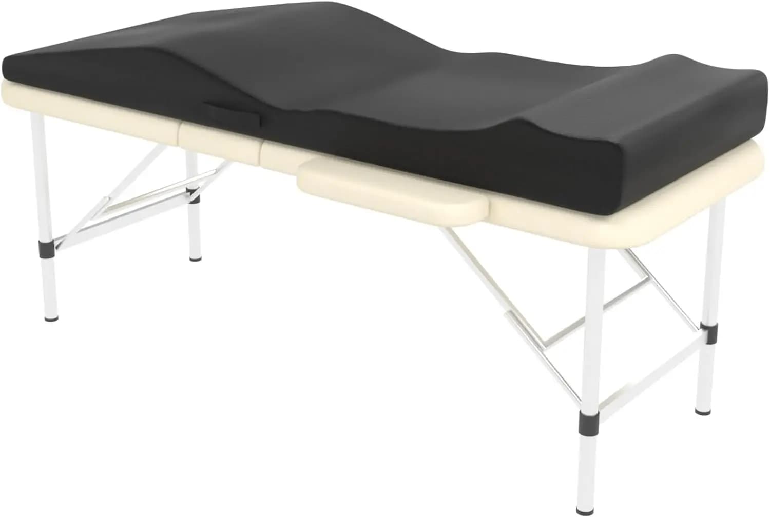 Topper Ergonomico Curvo per Lettino Estetico, Cuscino Antiscivolo per Salone con Rivestimento Rimovibile, 71"x27.5" Nero