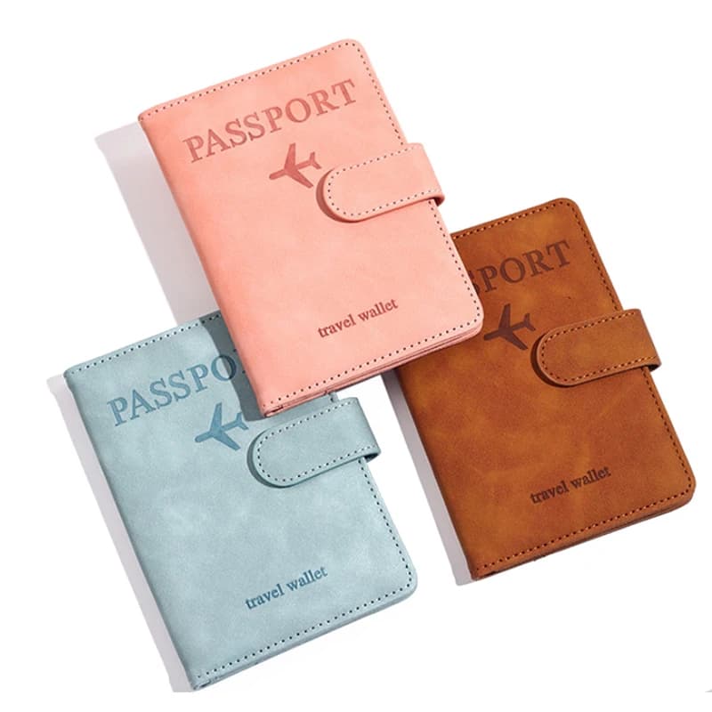 Custodia per passaporto in pelle antifurto antimagnetico Portafoglio per carte di credito da viaggio Libro per passaporto per donna uomo