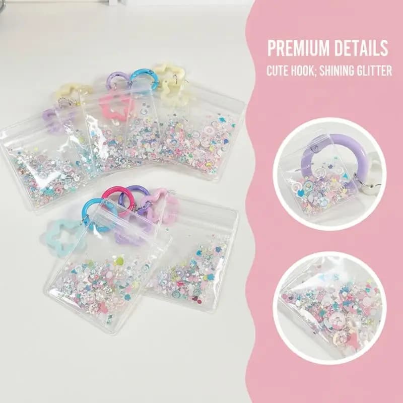 Zaino Scolastico Trasparente Impermeabile con Glitter e Perline, a Forma di Bambola Cartoon, per Feste per Bambini