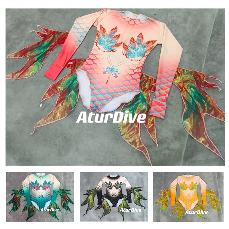 Fish scale swimsuit muta da sub monopezzo muta da snorkeling big siren professional one piece tail of custom Muslim siren