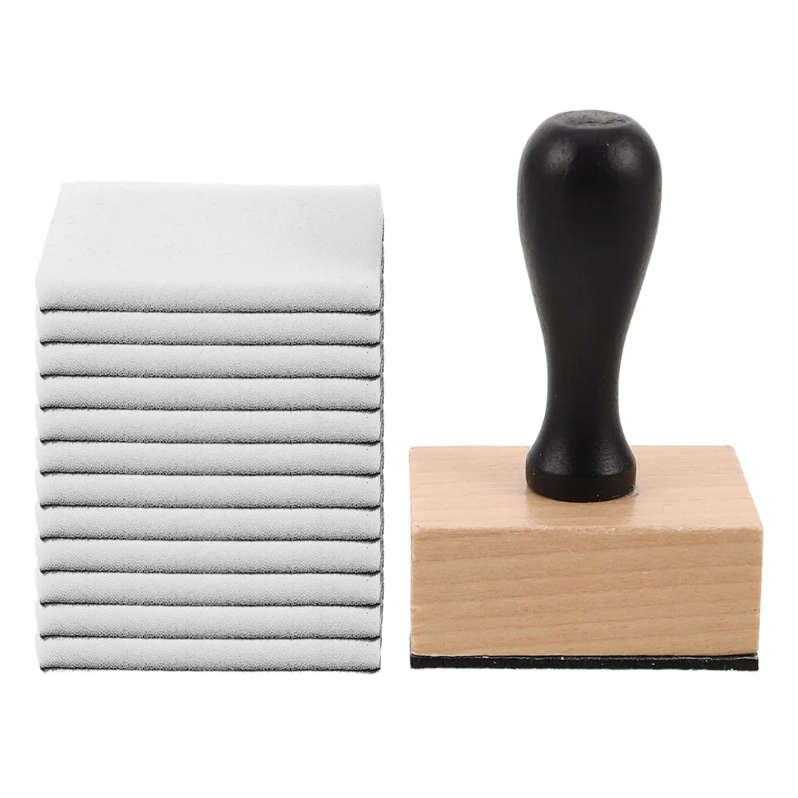 Set di Mini Strumenti per Miscelazione Inchiostro, Design Cavo, Manico in Legno, Tamponi Rotondi in Schiuma di Ricambio, per Distressing, Disegno, Fai da Te, Forniture Artigianali