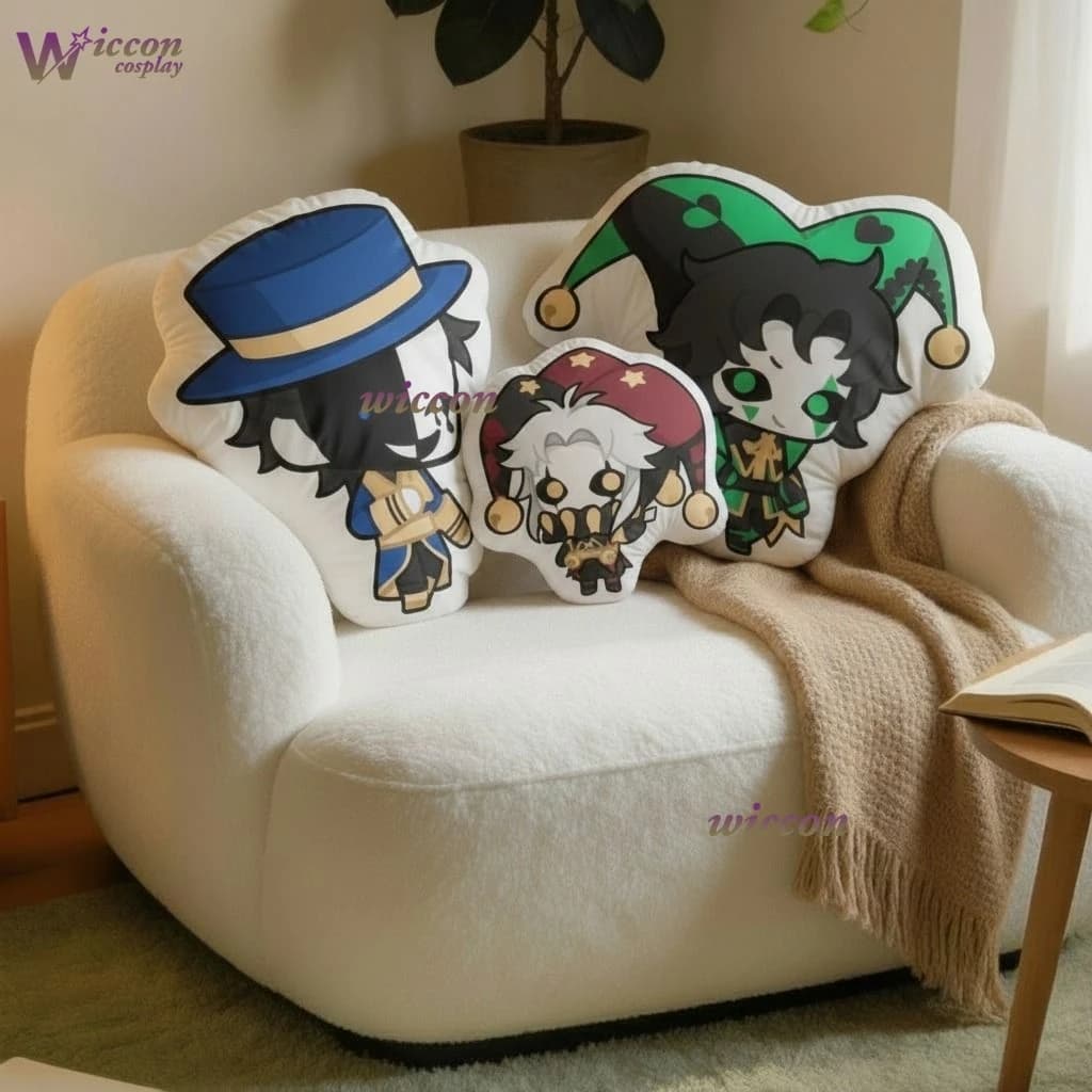 Cuscino Decorativo Morbido Irregolare Hemera Pierrot Cosplay, Cuscino per Divano, Regalo per Videogiochi, Anime, Halloween, Mascotte