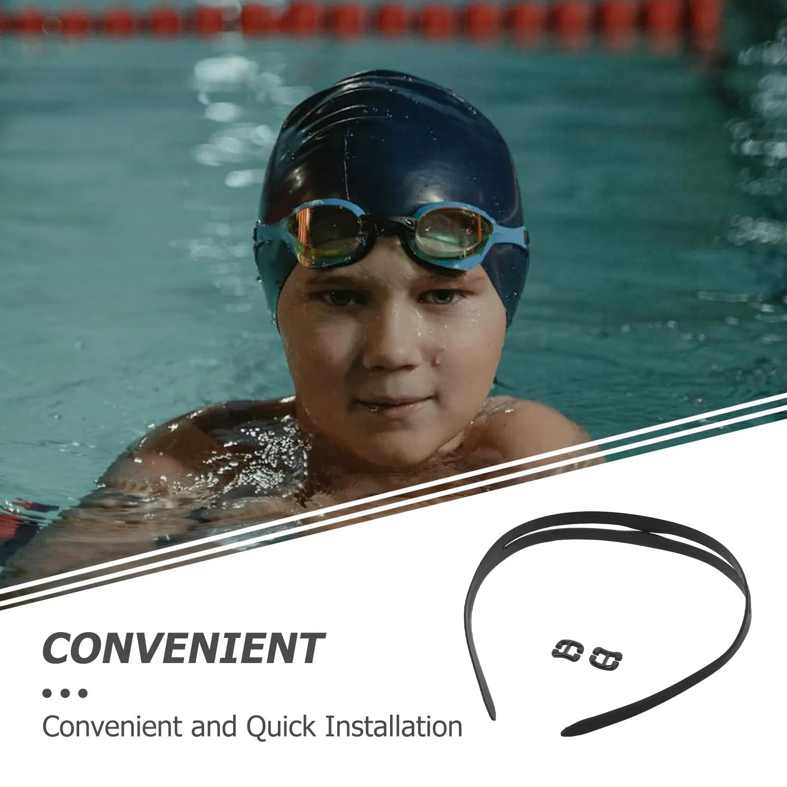 4 Pezzi Cinturino di Ricambio per Occhialini da Nuoto, Fascia in Silicone Universale Antiscivolo per Immersioni, Snorkeling, Apnea e Piscina