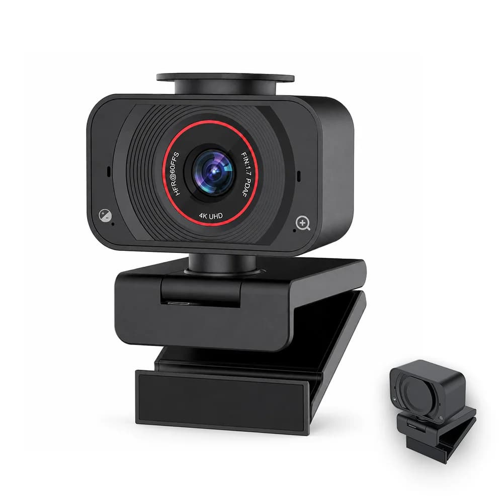 4K Ultra HD Webcam 30fps USB Computer Camera with PDAF Auto Focus Dual Noise Cancelling Mic Privacy Cover for PC Laptop