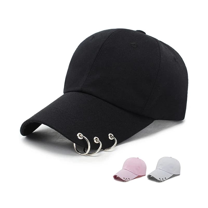 Cappellino da Baseball Hip Hop con Anello per Uomo e Donna, Cappello Snapback Unisex Regolabile Stile Kpop