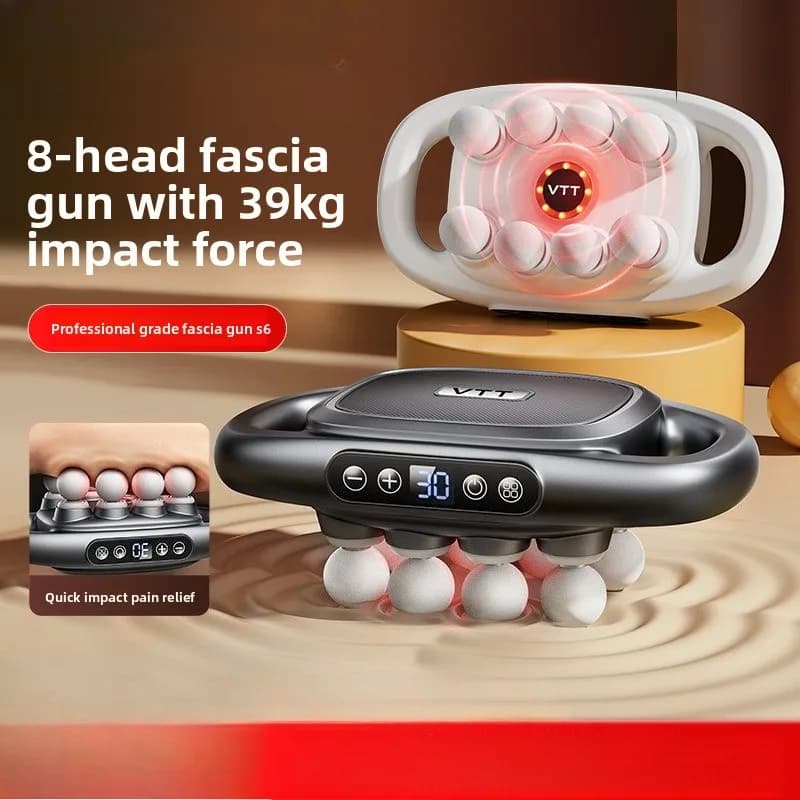 Digital LED Display 8 Head Band Gun Multi Head Massage Deep Massage Red Light Irradia Life High Frequency Vibration