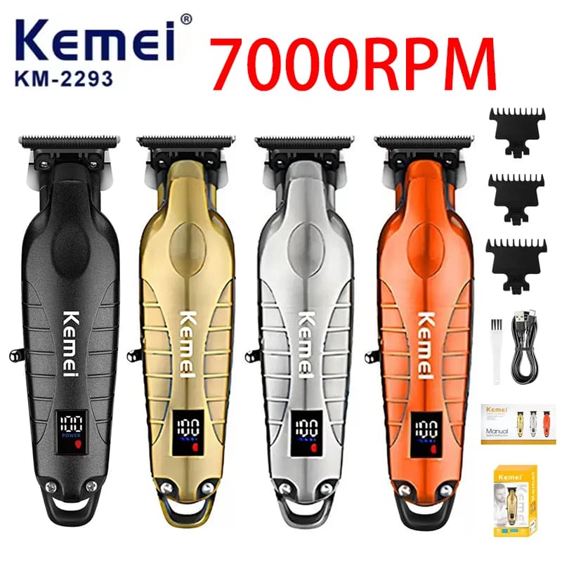 Kemei KM-2293 Macchina per tagliare i capelli Tagliacapelli da barbiere ricaricabile professionale Tagliacapelli elettrici Cordless per uomo