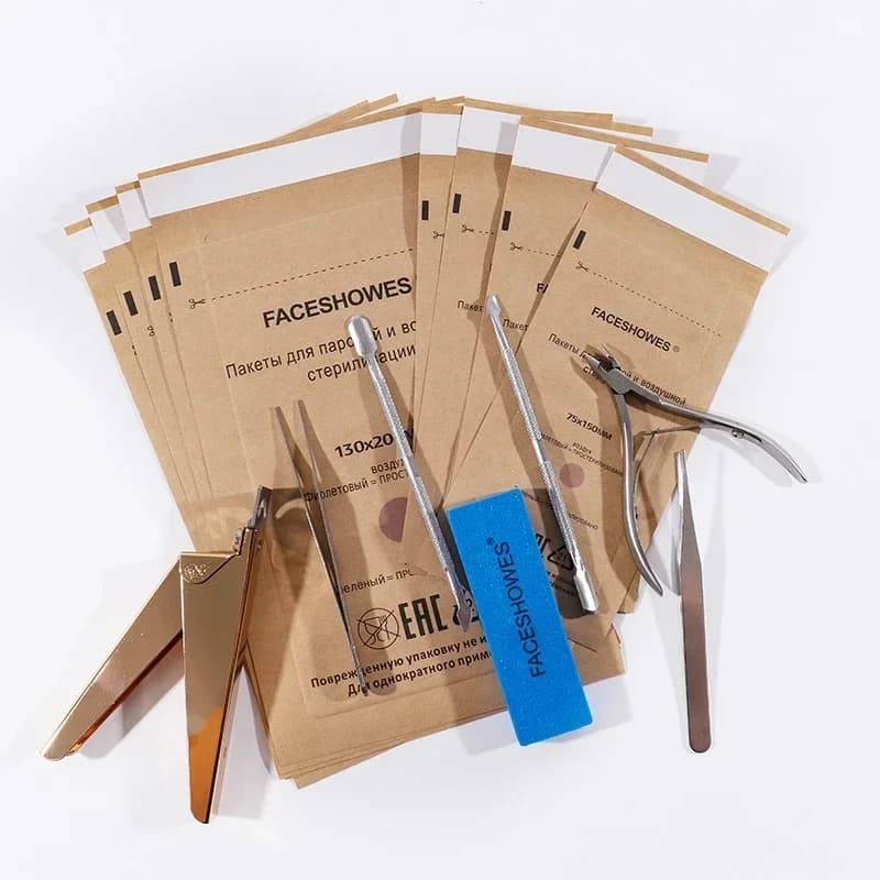 100 pezzi monouso sterilizzazione disinfezione borsa set strumenti per unghie sterilizzatore sacchetti Kraft chiodi attrezzature accessori per la disinfezione